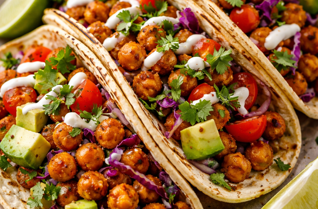 Tacos veganos de garbanzo