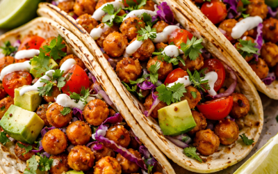 Tacos veganos de garbanzo